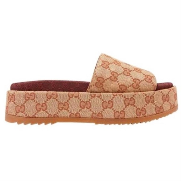 GUCCI Angelina GG logo platform slides - Picture 1 of 9